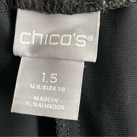 Chico’s Brigitte Sliming Pull On Pants Women’s Size 1.5 US 10 Black Ankle Shiny - Picture 10 of 12